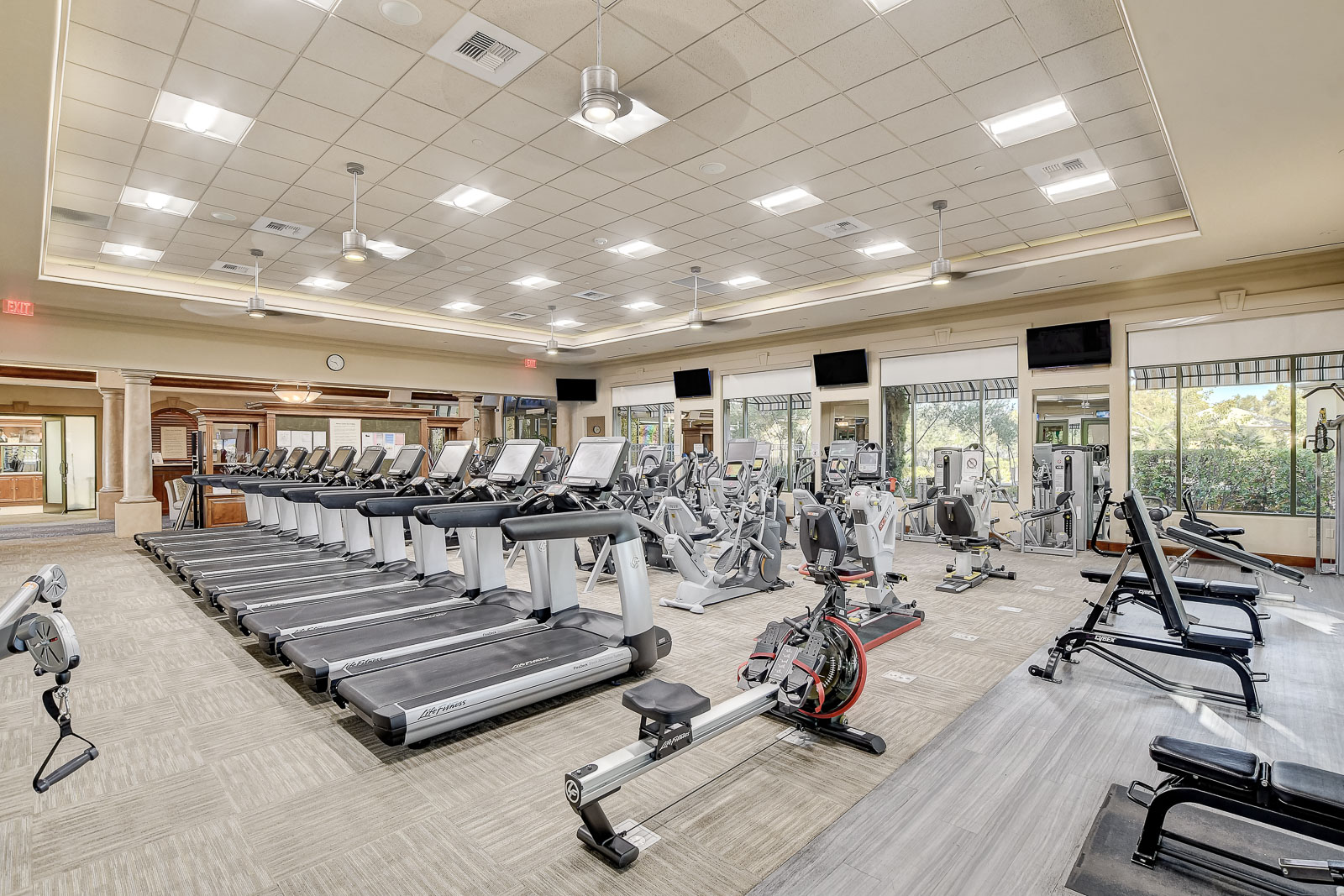 Row of treadmills and cardio equipment inside the Siena Fitness Center