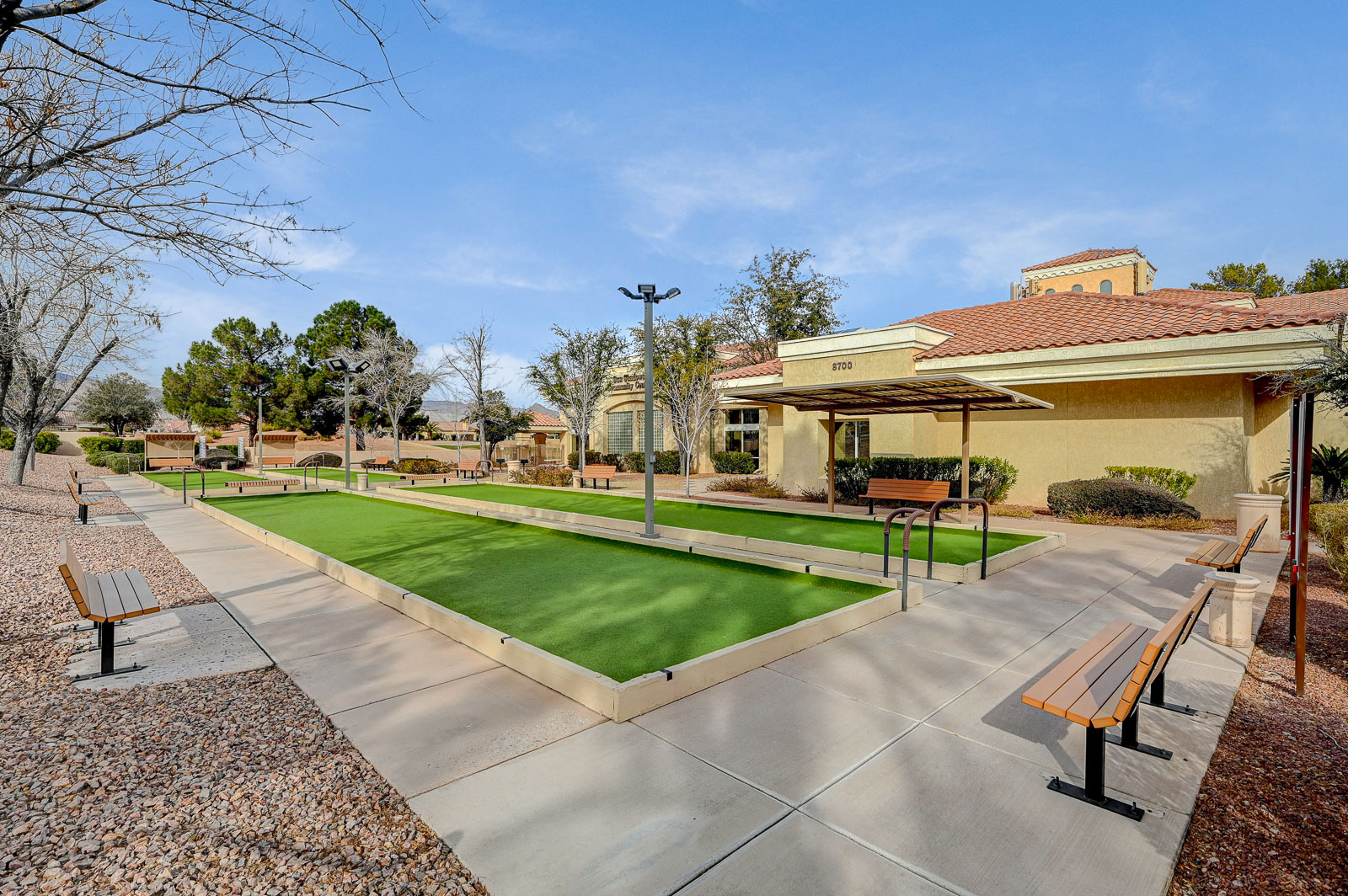 Bocce ball courts at Sun City Summerlin in Las Vegas, Nevada
