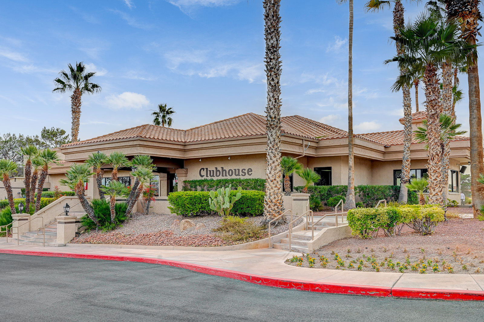 Clubhouse entrance drop-off area at Sun City Summerlin in Las Vegas, Nevada