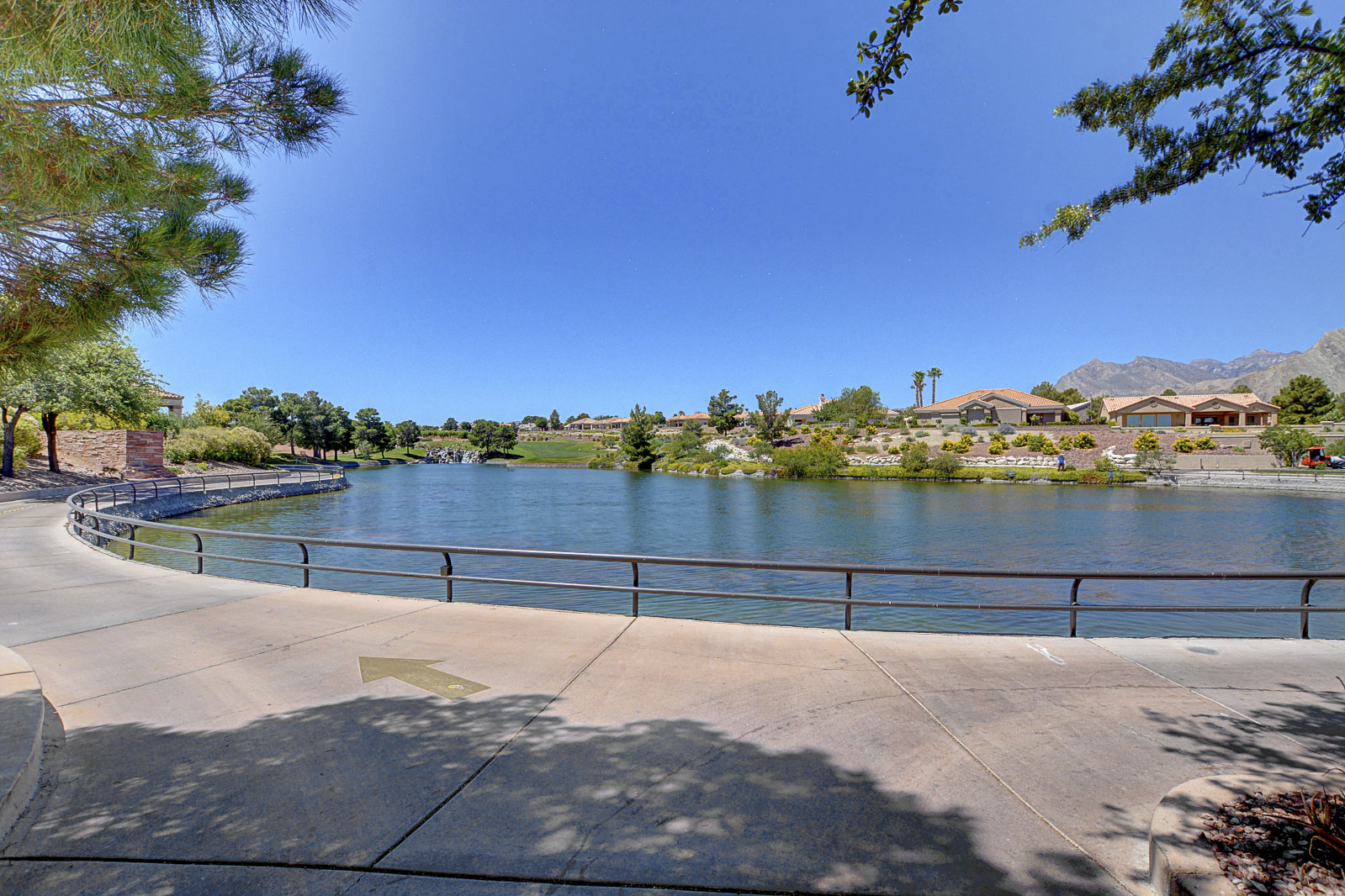 Lake walking path at Sun City Summerlin in Las Vegas, Nevada